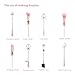 NEEDOON 8pcs Cute Pink Makeup Brushes Set with Gift Bag, Magical Girl Cute Make Up Tools with Thick Brush, Cosmetic Cardcaptor Face Brush with Pouch Valentine Day Gift for Girlfriend
