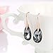 Black Swarovski Crystal Earrings For Women, Ladies Friends Rose Gold Plated Hypoallergenic Drop Earring Jewelry