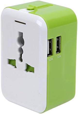 Travel Power Adapter Converter Usb ,Toolisi All-in-One Universal Power Adapter, Portable International Power Converter, Mini Travel Plug with Dual USB Charging Port Worldwide AC Socket for US/EU/UK/AU