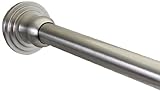 Dynasty Hardware DYN-SR72-SN 1-Inch Diameter Shower Curtain Rod And Mounting Brackets, 72-Inch, Satin Nickel