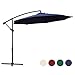 KINGYES 10ft Patio Offset Cantilever Umbrella Market Umbrellas Outdoor Umbrella with Crank & Cross Base for Garden, Deck,Backyard and Pool (Beige, 10 Ft) (10 FT, Navy)