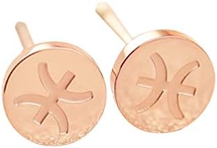 CinCinChic For Ladies 18K Rose Gold Plated Astrology Horoscope Stud Earrings