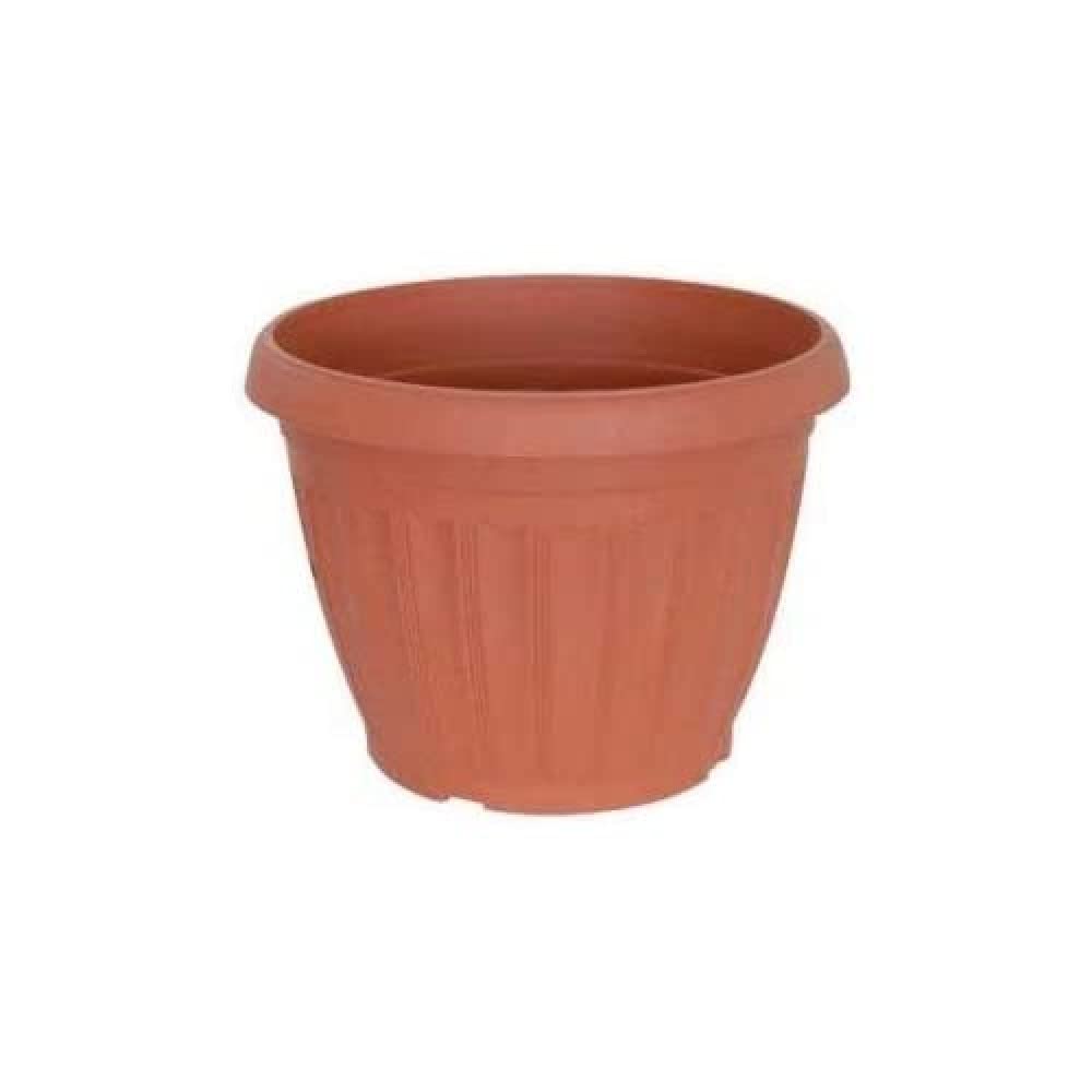 MSV 2108754 Flower Pot 16 cm Round in Brown Colour