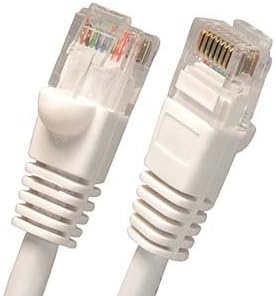 Arrowmounts AM-Cat5e-518WT 35' Cat5e RJ45 Ethernet LAN Network Patch Cable, Booted Snagless, White