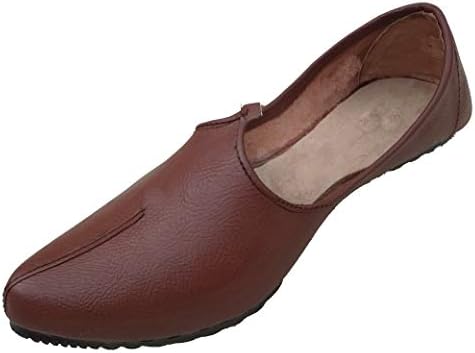 Dabby Enterprises 006brown Jaipuri Jutti Men`s Boys Leather khusa jalsa jutis mojaris