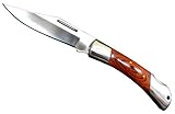 Valtev Pocket knife, Folding Hunting French Style, Quality Wood and Stainless Steel Handle, Locking Blade, with Sturdy Nylon Pouch