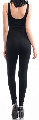 URBAN K WOMENS Active Plus and Regular Size Yoga Wear Sleeveless Unitard Bodysuit Jumpsuits, Ubk310_black, Large - Thumbnail 2