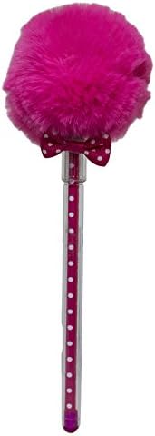 Puff Party Fluffy Ball Pen - A Ball Point Pen With Fluffy Top (Dk. Pink)