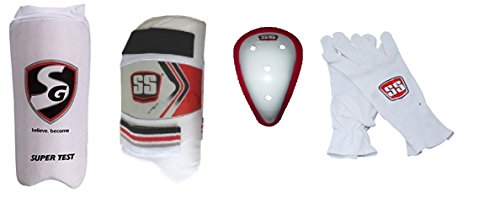 Ss cricket protection combo : thigh guard, arm guard, a…