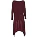 Xuan2Xuan3 Womens Long Sleeve Oversized Top Tunic Shirt Loose Casual Dress,Wine Red,X-Large