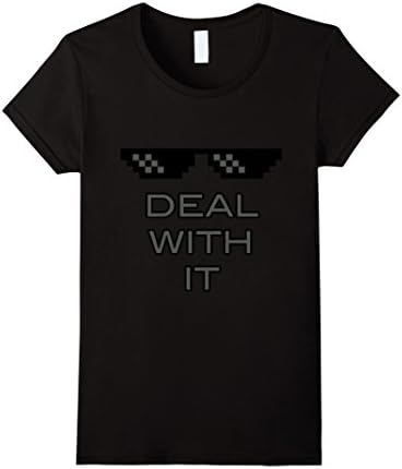 Women's Deal With It Shades/Sunglasses Shirt Large Black