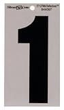 The Hillman Group 844097 5-1/4-Inch Number 1 Reflective Square-Cut Mylar, Black on Silver