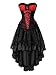 Killreal Women's Gorgeous Theme Party Gothic Steampunk Masquerade Halloween Costume Corset Skirt Set Red/Black X-Large