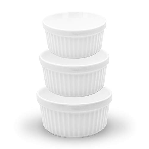 KitchenTour Porcelain Souffle Dishes 12 Ounces Ramekins for Baking Souffle, Creme Brulee - Set of 6 - Thumbnail 2