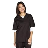 Top Performance V-Neck Grooming Smocks - Comfortable Pull-Over Nylon Tops for Professional Pet Groomers - Extra-Large, Black