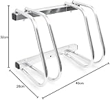 Relaxdays 2-Bike Stand Chromed Steel Floor Wall Mount Bike Rack Outdoor Silver view 9