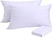 Queen 4 Pack Pillow Protectors Queen 20x30 Cotton Sateen Blend Style 450 Thread Count Lab Tested Tight Weave Premium Non Noisy Zip