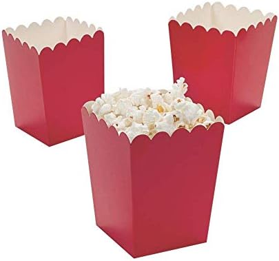 Mini Popcorn Boxes - Red - Teacher Resources & Birthday Supplies -2 Dozen