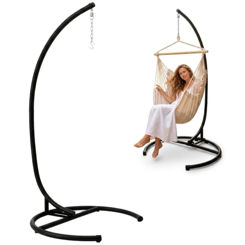 AMANKA Hängesessel Gestell bis 150 kg – Freistehender Hängesesselständer für Hängestuhl & Hängesitz – Stahlgestell Indoor & Outdoor - Hängestuhlgestel