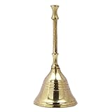 Traditional Religious Brass Gold Tone Hand Bell Handmade Prayer Bell Metal Art