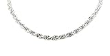 Real Solid 925 Sterling Silver Diamond Cut Rope Chain 3.0mm 16