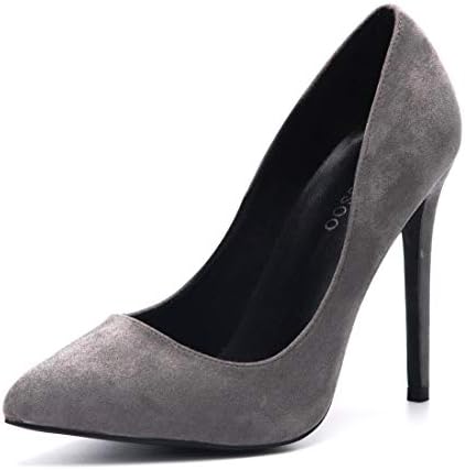 CAMSSOO Women's Closed Pointed Toe Stilettos High Heels Party Wedding Pumps Basic Shoes