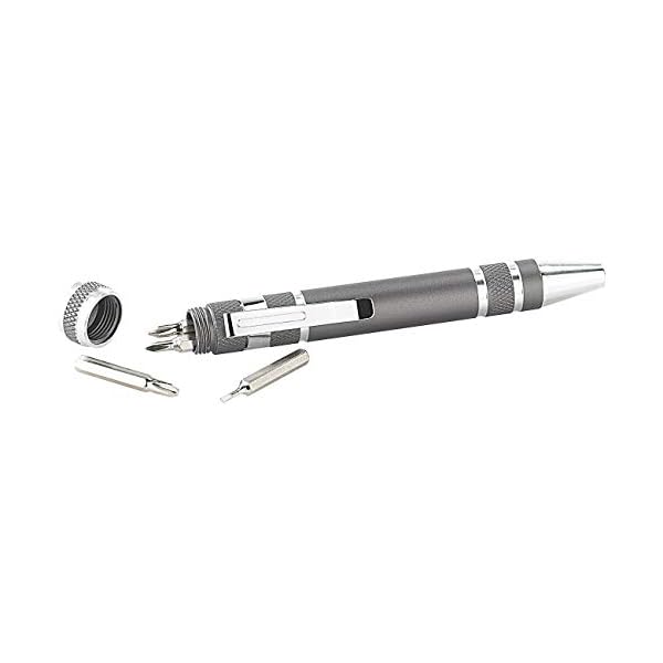 PEARL Multi Schraubenzieher: 8in1-Schraubendreher im Kugelschreiber-Design, 4x Kreuz und 4x Schlitz (Multifunktions Schraubendreher, Mini Schraubendreher, Feinmechaniker) – Bild 6