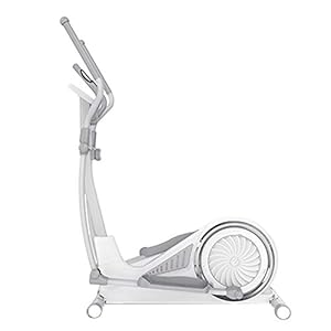 CHENGREN Elliptical Machine Cross Trainer, Foldable Storage Aerobic Equipment, 16-Speed Magnetically Controlled Silent Resistance, Double Armrest Design Suitable for Home, Gym,White electric version
