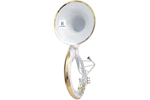 NAUTICALMART Nautical Mart White Brass Sousaphone | King Size Tuba with 25 Inch Bell | Includes Carry Bag & Mouthpiece | Smooth Action Valves | For Marching Bands | Durable & Visually Impressive