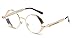 GAMT Retro Gothic STEAMPUNK Round Glasses Metal Frame Mirrored Circle Lens (Gold Frame Clear Lens, 47)