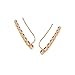 Humble Chic Women's Shooting Star Crawlers - Curved Ear Cuff Graduated Bezel Set CZ Climber Earrings