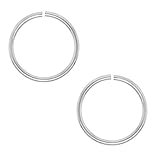 Pack of 2 (Two) 6mm 24g 99.9% Fine Sterling Silver Seamless Ear or Nose Hoop