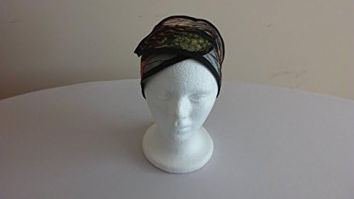5 Pack -- Velcro closure Hair Wrap Scarves / Lime green, black, red, Multi color and Red-white stripes