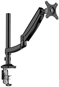 Single Monitor Arm with Full Adjustable Motion for LCD Display Monitors from 10 - 27 Inches - Vesa 75x75/100x100 and Adjustable Angle -85 to 15 Degrees | Heavy Duty, Black (Light (3.3 - 11 lbs))