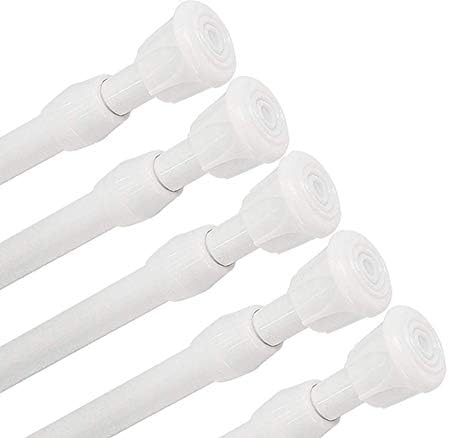 Window Treatment Hardware - GoodtoU 5 Pack Curtain Rods No Drilling,Tension Rod for Closet,Spring Tension Rods for Windows 28 to 48 Inch(Approx.),Tension Curtain Rod,Adjustable Curtain Rod,Window Tension Rod,White