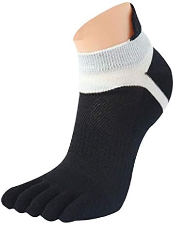 Vacally 1 Pair Men Mesh Running Five Finger Toe Socks Outdoor Sports Casual Low Cut No Show Short Socks