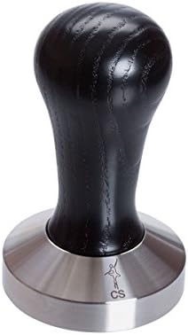 Coffee Tamper Standard for Espresso, Stainless Steel and Handle from solid wood (53mm, Black)