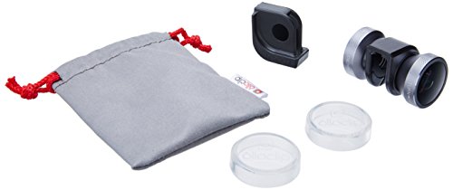 olloclip 4-IN-1 Lens for iPhone 5/5s/SE : Fisheye, Wide-Angle, 2 Macros. Color: Space Gray Lens/Black Clip