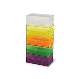 Heathrow Scientific HS120033 50 Well Microtube Storage Box, Cryogenic Box, Tube Storage, 1.5mL/2.0mL Tubes,Polypropylene, 5 Assorted Colors, (5/pk)