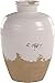 Amazon Brand – Stone & Beam Modern Farmhouse Milk Jug Stoneware Home Decor Flower Vase - 6 x 9.25 Inches, Cream and Clay