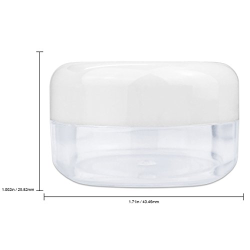 (Quantity: 120 Pieces) Beauticom 15G/15ML (0.5oz) Round Clear Jars with White Lids for Lotion, Creams, Toners, Lip Balms, Makeup Samples - BPA Free