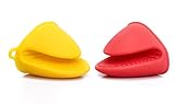 Lsunshine Silicone Pot Holder, Oven Mini Mitt, Cooking Pinch Grips, Kitchen Heat Resistant, Set of 2