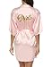 Hawiton Women's Satin Silk Bride & Bridesmaid Robe Gold Glitter Wedding Party Kimono Robes