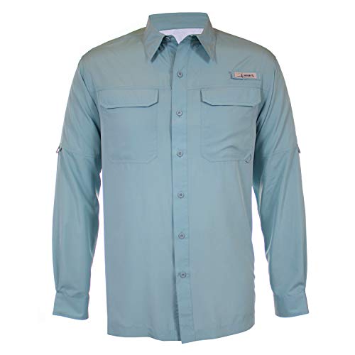 HABIT Men's Long Sleeve Fishing Guide Shirt, Tourmaline, XXXXLarge