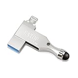 iPhone Flash Drive 128GB USB 3.0 Memory Stick with Inductive Touch Head,Lightning Connector for iPad iPod iOS PC, EATOP External Storage Memory Stick (Silver)