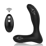 Vibrating Prostate Massager 2 Powerful Motors 10 Vibration Modes for Anal Pleasure, PALOQUETH Waterproof Silicone Prostate Stimulator Rechargeable Anal Vibrator Wireless Remote Male Sex Toy