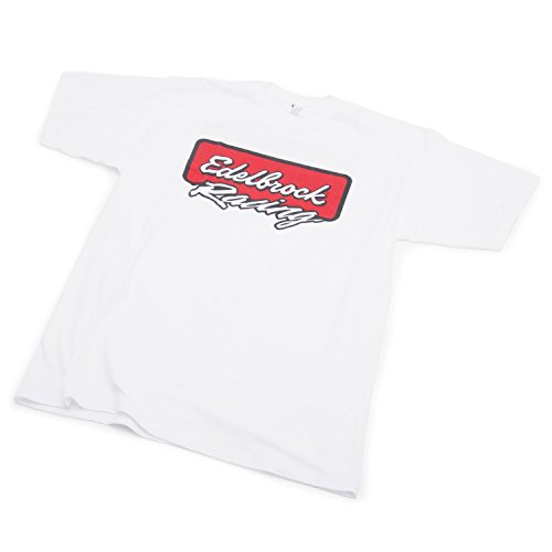 Edelbrock 2367 Racing T-Shirt (White, Large)