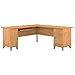 Bush Home Somerset 72W L Shaped Desk with Storage in Maple Cross, 72-inch Large Corner Computer Table for Home Office Workspace