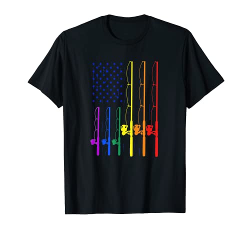 LGBT Pride Spinning Rod Fishing Pole USA Flag T