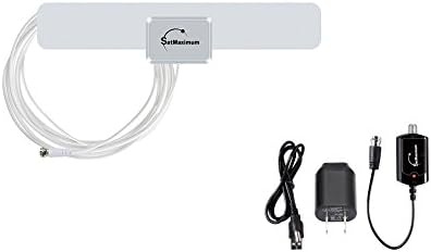 Digital Signal Indoor Leaf Flat TV Antenna For HDTV DTV HD VHF UHF FM AM FTA High Gain (40 Miles (White))